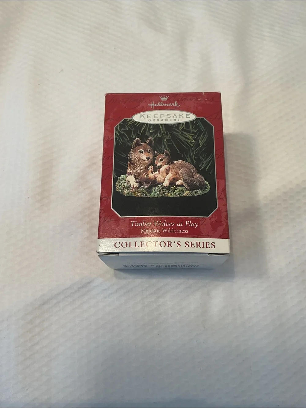 Hallmark Gray and Brown Fox Family Ornament vintage 1998
